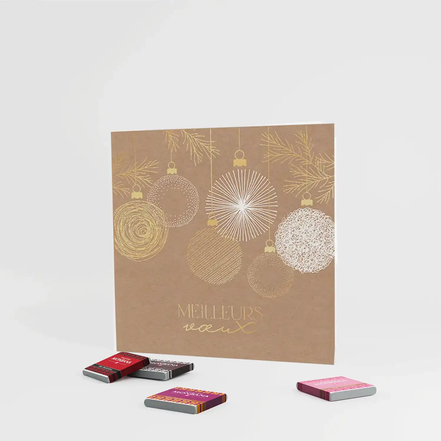 Carte de vœux 9 chocolats Monbana
