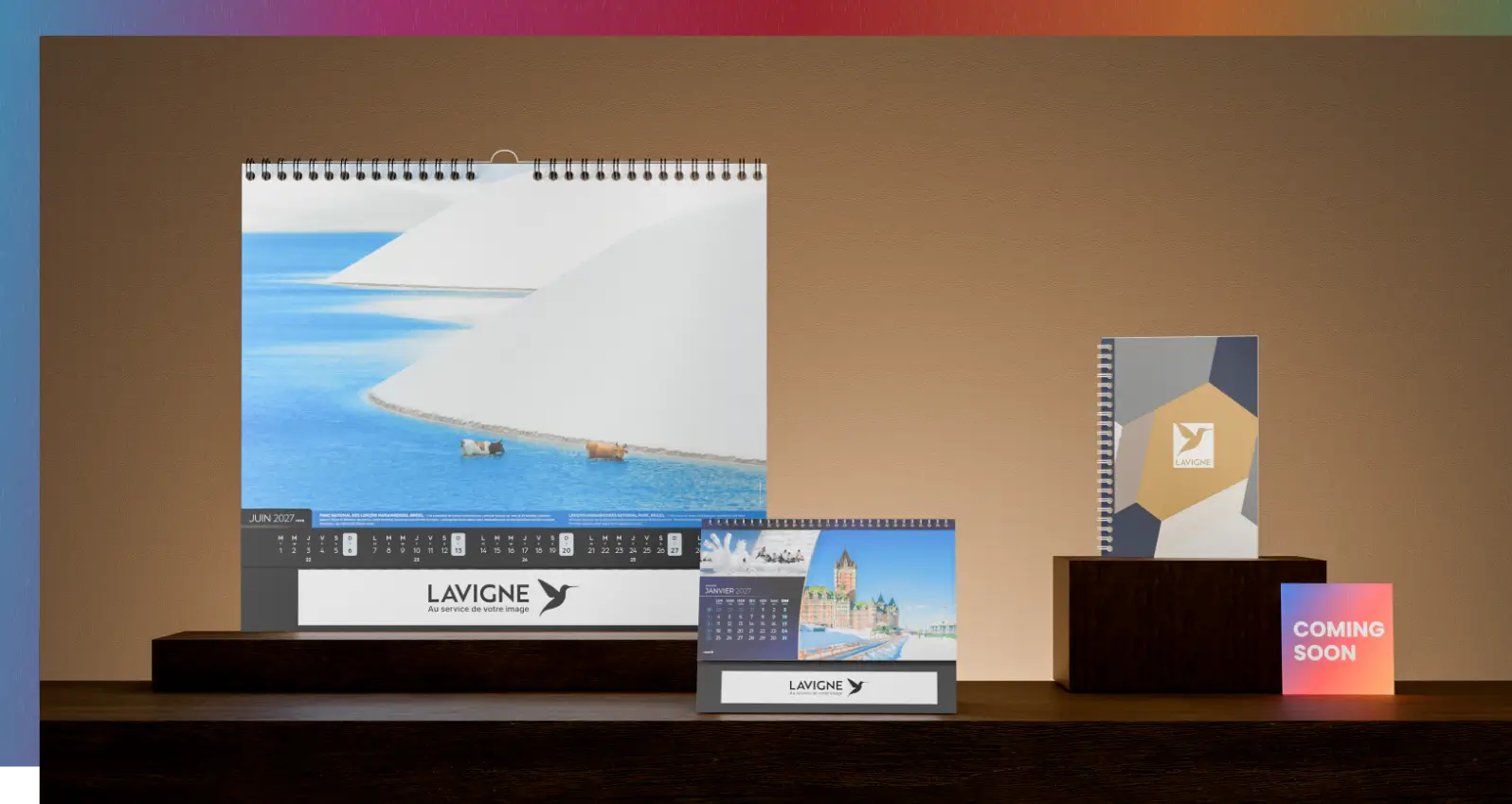 banniere-janvier-2026-accueil-cadre mise en scene calendrier et notebook personnalisé sur fond marron