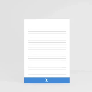 bloc notes personnalisé a4 sur fond gris