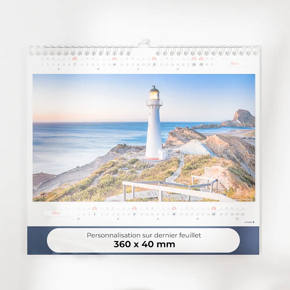 visuel feuillet 3 calendrier photo reves de phares sur fond gris