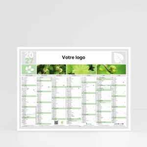 visuel recto calendrier cartonne grand format nature sur fond gris