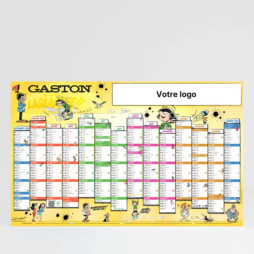 Calendrier cartonné maxi format Gaston Lagaffe