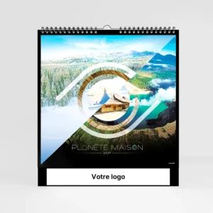 visuel couverture calendrier photo planete maison sur fond gris