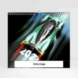visuel couverture calendrier photo voitures sur fond gris