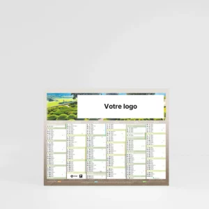 visuel recto mini calendrier cartonné jardins sur fond gris