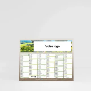 visuel recto mini calendrier cartonné jardins sur fond gris