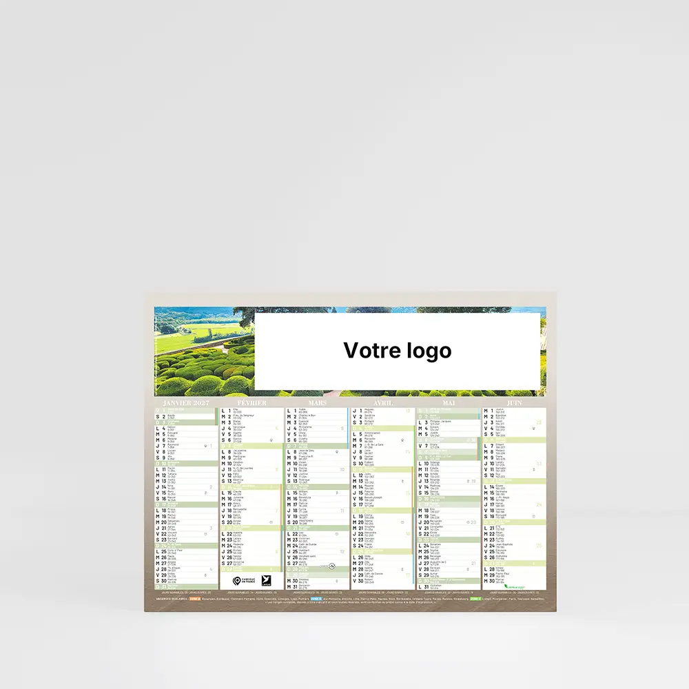 Mini calendrier cartonné Jardins