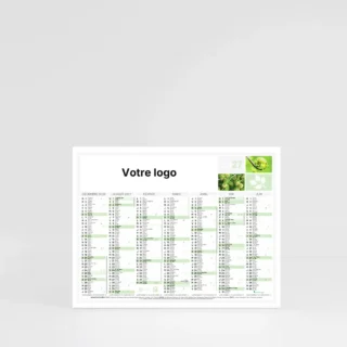visuel recto mini calendrier cartonné forets sur fond gris