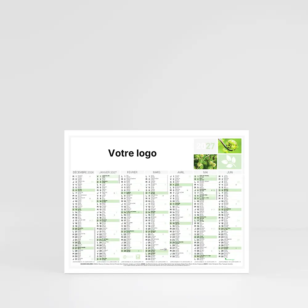 Mini calendrier cartonné Nature