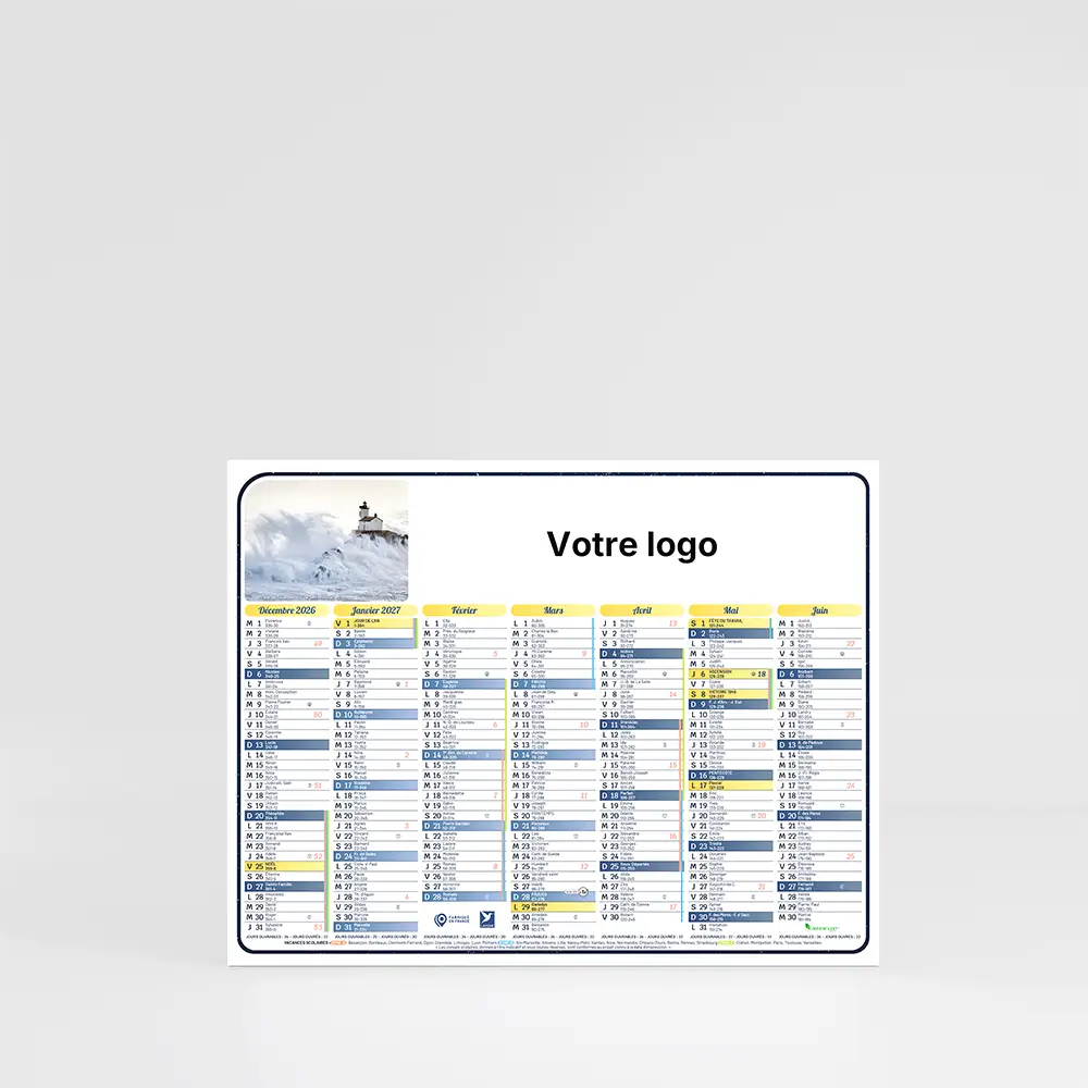 Mini calendrier cartonné Rêves de phares