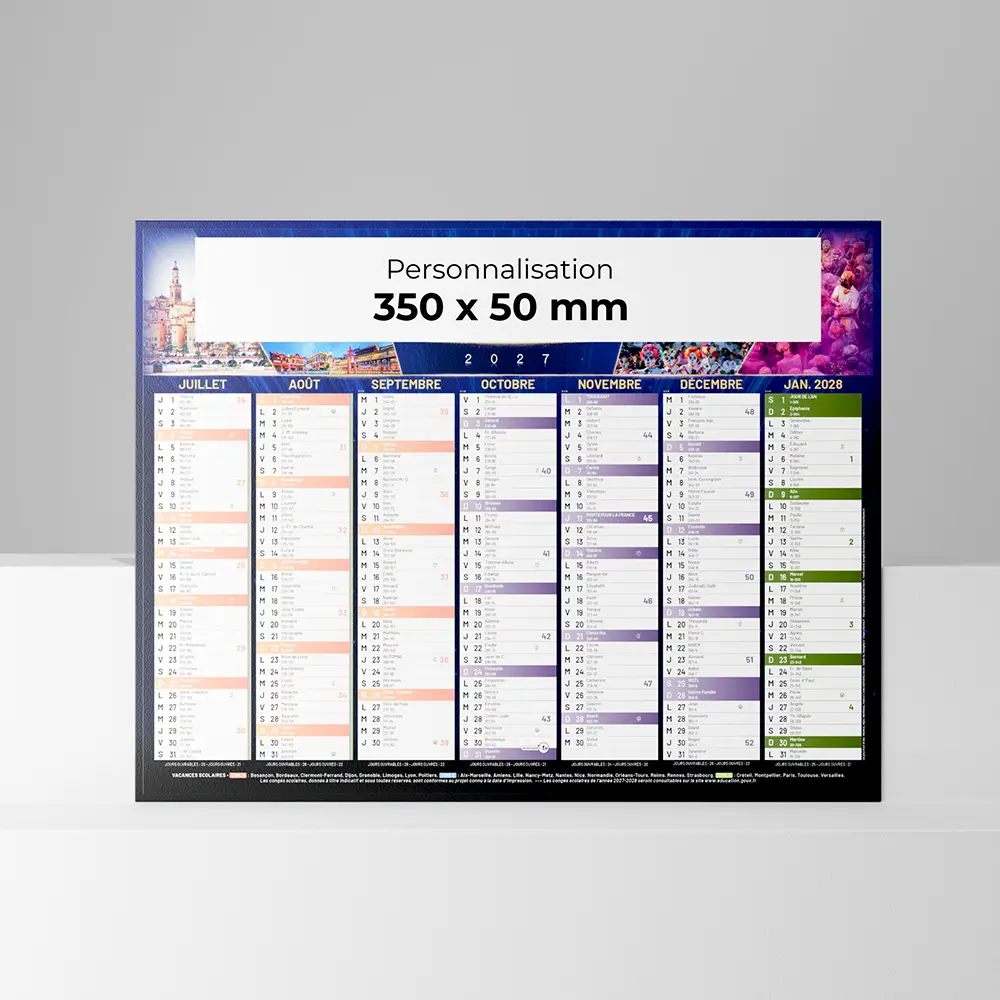 Calendrier cartonné demi-format Célébrations
