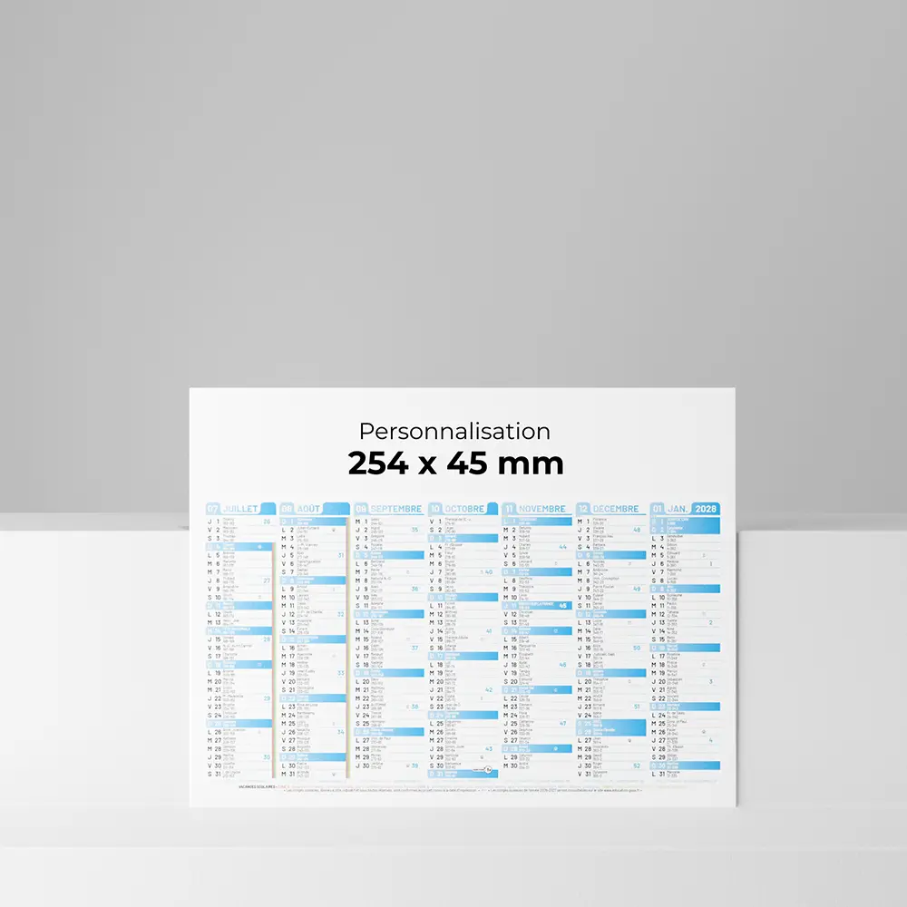 Mini calendrier cartonné Couleurs