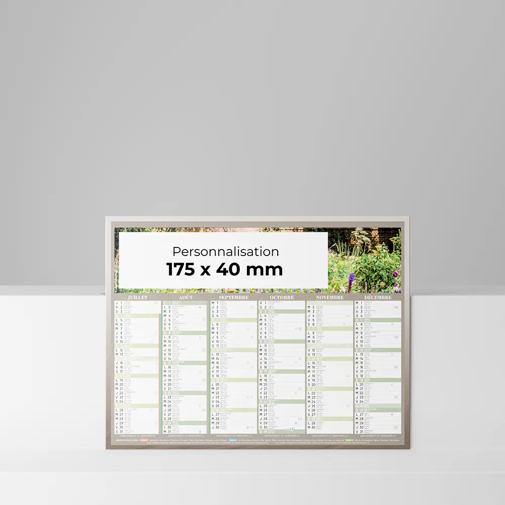 Mini calendrier cartonné Jardins