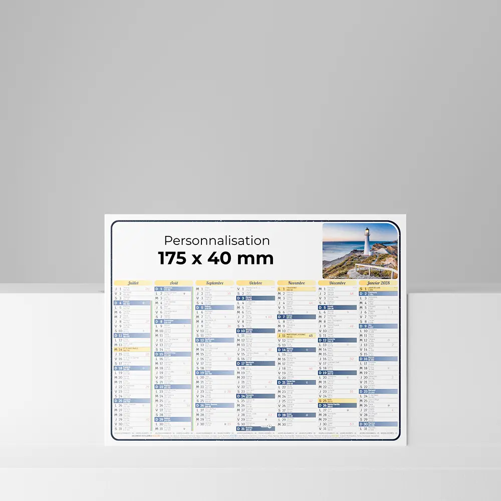 Mini calendrier cartonné Rêves de phares