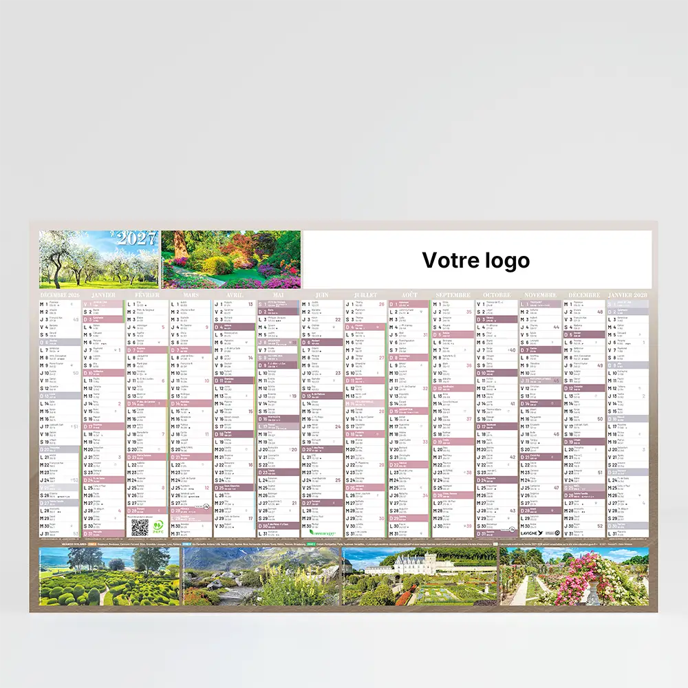 Calendrier cartonné maxi format Créations végétales