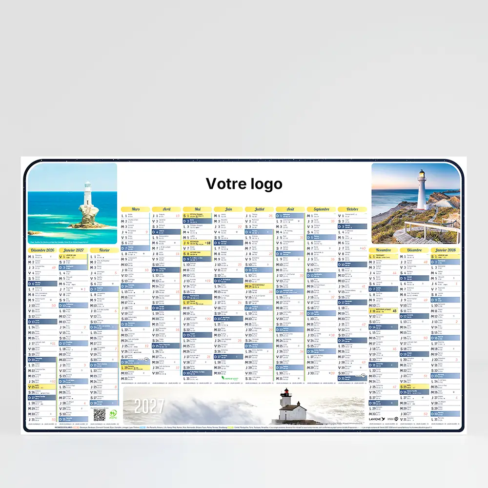 Calendrier cartonné maxi format Rêves de phares
