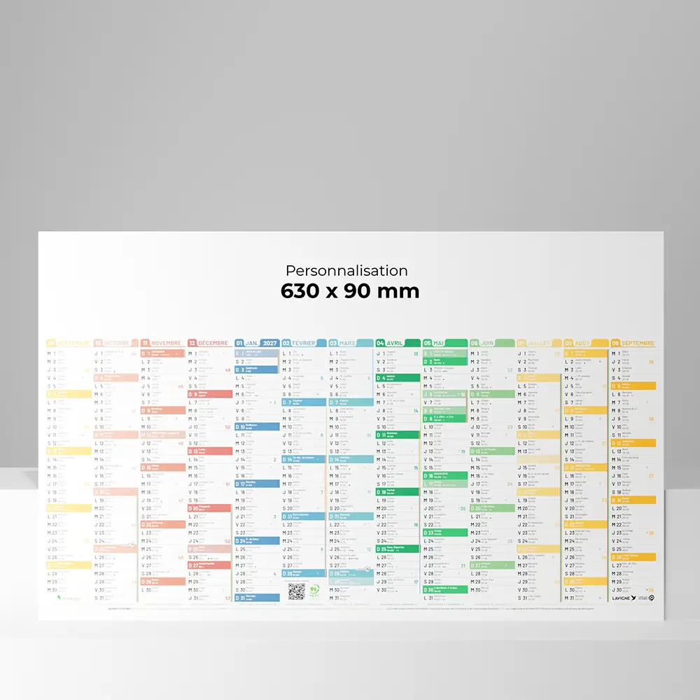Calendrier cartonné maxi format Kaléidoscope verso au choix