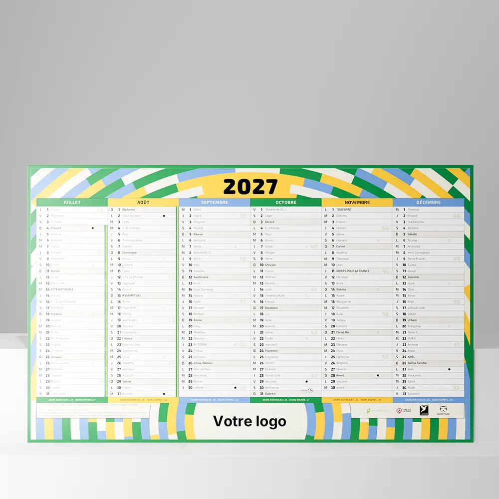 Calendrier cartonné maxi format Papier Tigre WRAP