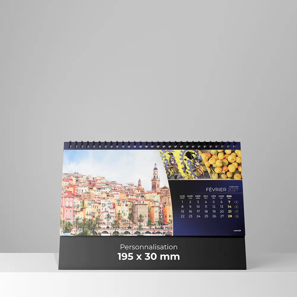 feuillet 5 verso calendrier de bureau celebrations sur fond gris