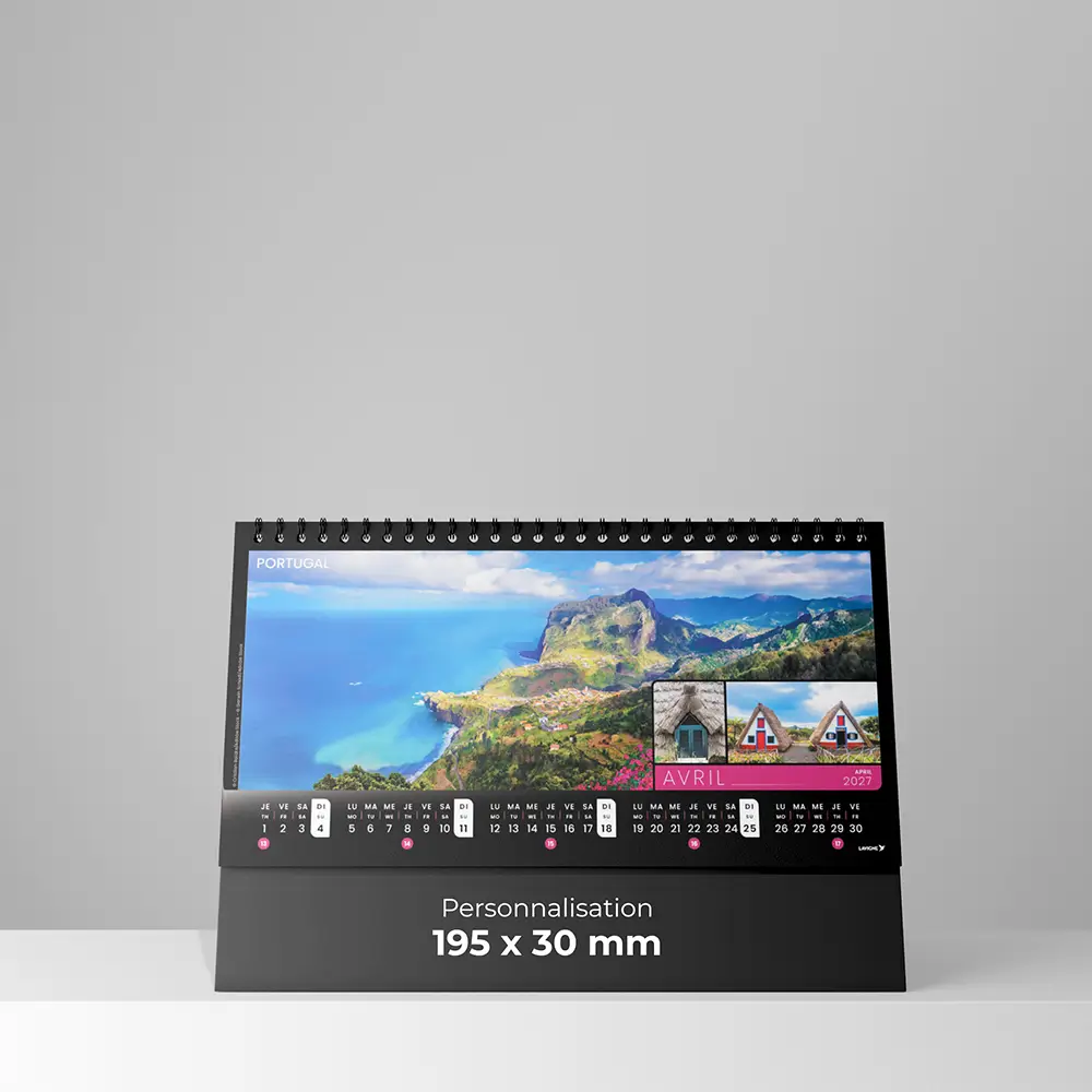 feuillet 5 verso calendrier de bureau planete maison sur fond gris