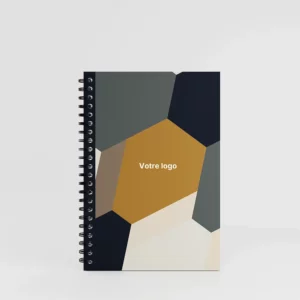 carnet de note spirale personnalisé papier tigre bee nest sur fond gris