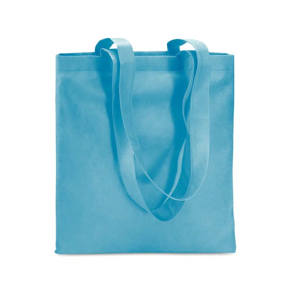 tote bag publicitaire economique turquoise sur fond blanc
