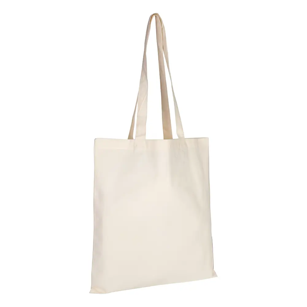sac coton 155g ecru express 72h de biais sur fond blanc