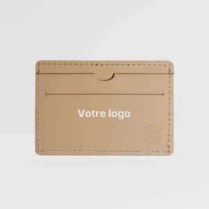 porte cartes personnalisable en cuir regenere sur fond gris