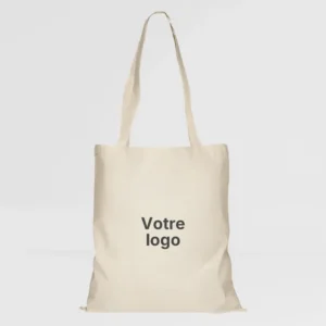 sac coton 155g ecru express 72h sur fond gris