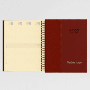 agenda 21x27 cm spiralé nylon/berry terracotta