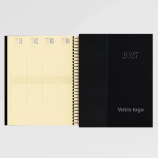 agenda 21x27 cm bi-matiere winner python ardoise sur fond gris