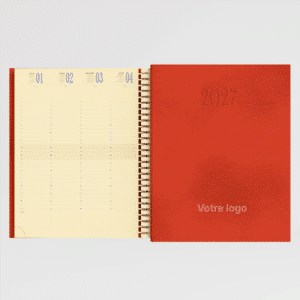 agenda 21x27 cm spiralé lucca corail