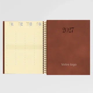 agenda 21x27 cm winner metal rouille sur fond gris