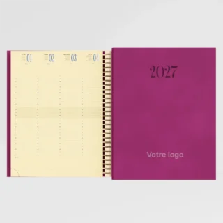 agenda 21x27 cm winner rose sur fond gris