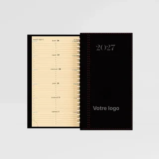 agenda de poche lucca noir sur fond gris
