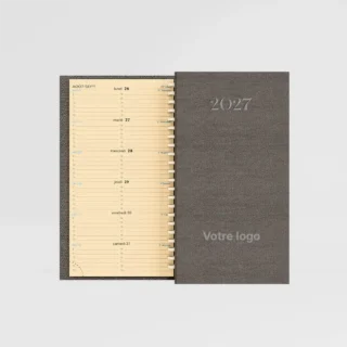agenda de poche yuta biolight gris sur fond gris