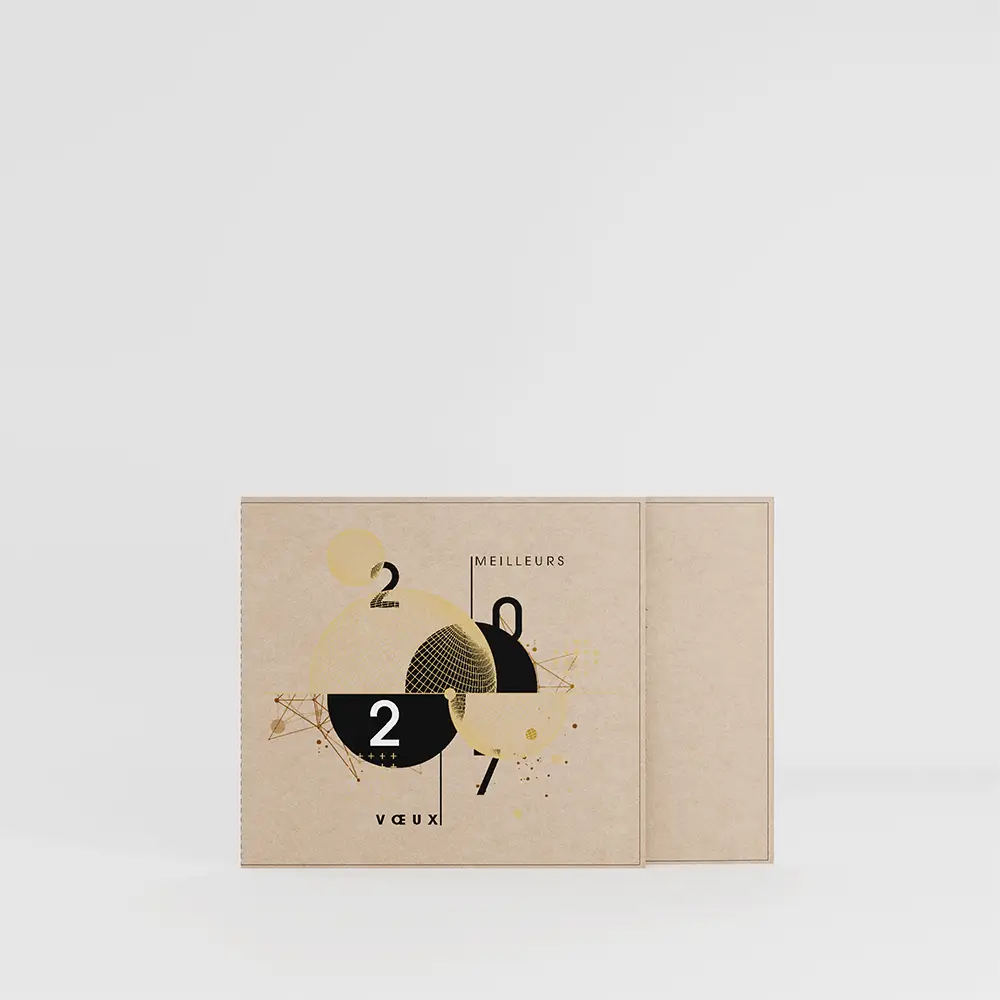 carte de voeux personnalisee golden globe sur fond gris