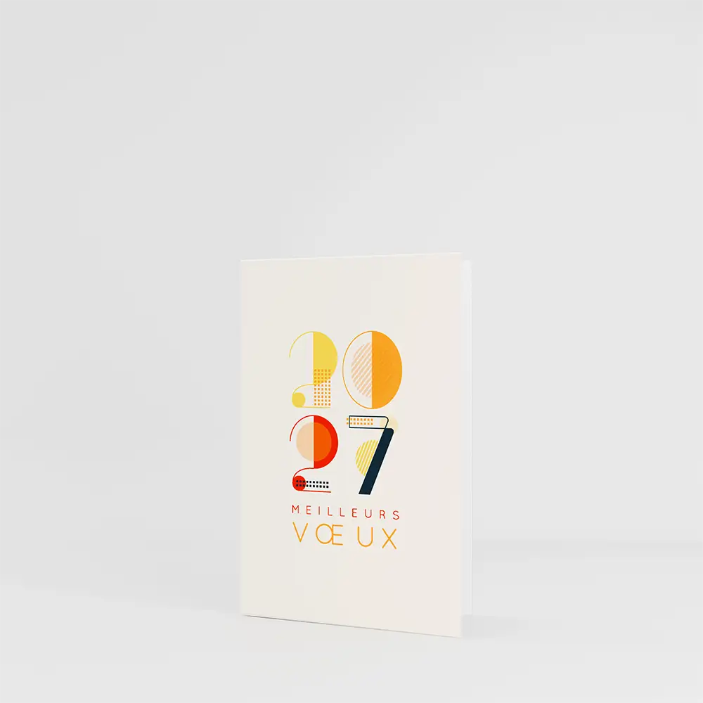 carte de voeux personnalisee jazzy year sur fond gris