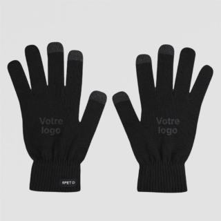 gants tactiles personnalises sur fond gris