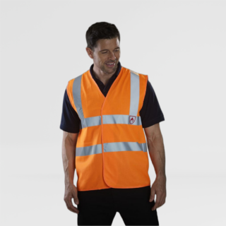 gilet haute visibilité personnalisé sur fond gris