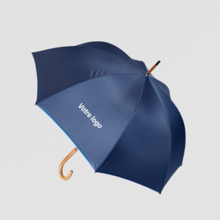 parapluie bois personnalise sur fond gris