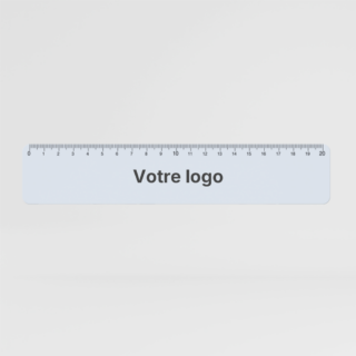 regle souple personnalisee sur fond gris