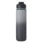 Gourde de sport RPET 1L avec paille intégrée gris noir sur fond blanc