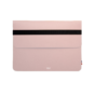 Pochette ordinateur en cuir recyclé made in France rose sur fond blanc