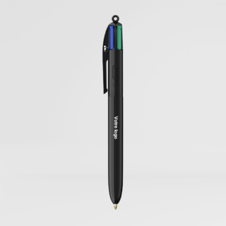 Stylo BIC 4 couleurs Eco recyclé sur fond gris