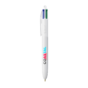 Stylo BIC 4 couleurs Eco recyclé blanc complet sur fond blanc