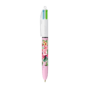 Stylo Bic 4 couleurs Fashion rose sur fond blanc