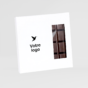 carte de voeux tablette de chocolat étui personnalise de face avec une partie transparente sur le côté droit